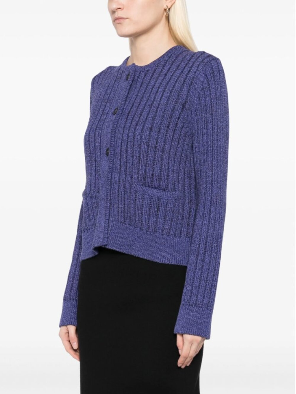 JW ANDERSON Purple Ribbed Knit Cardigan Small - Picture 4 of 8